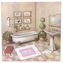 Quadro ELISE' BAGNO Shabby 60x60cm