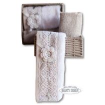 Coppia 2 Lavette ROMANTIC Bagno Shabby Chic