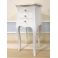 Comodino francesino legno bianco shabby chic con 3 cassetti