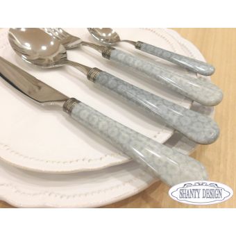 servizio posate in stile shabby chic online modello Rivadossi Boston 2 in acciaio inox provenzale online