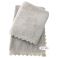 asciugamani grigio polvere shabby chic online in tessuto provenzale con bordo ad uncinetto