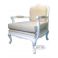 poltrona CLARISSA 1 n legno decapato bianco shabby chic online con imbottitura in tessuto lino provenzale colore ecru online