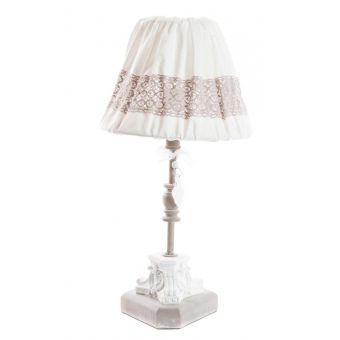 lampada abatjour per comodino e tavolo romantic 3 in ferro battuto decapato bianco stile shabby chic online