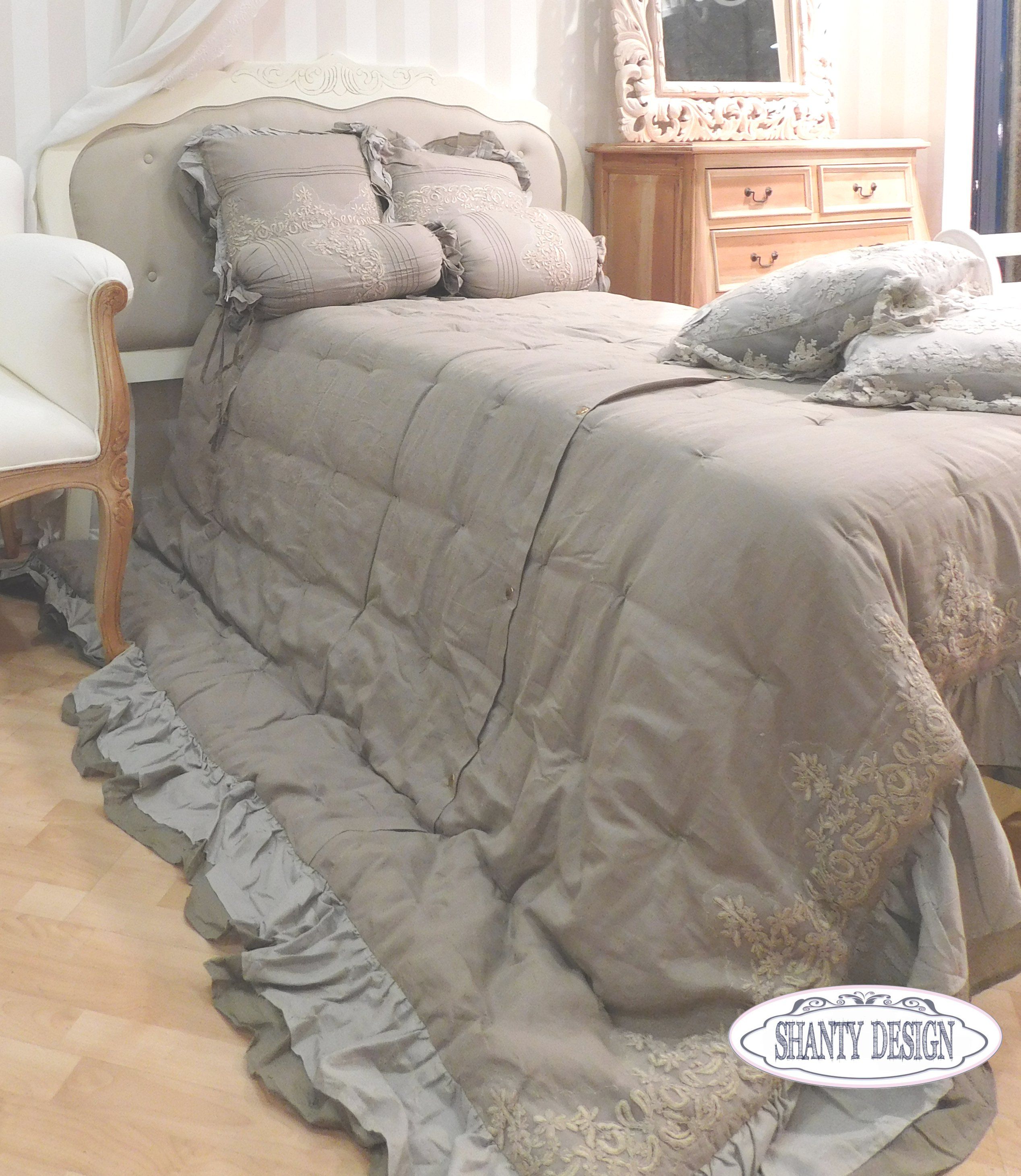 Trapunta Matrimoniale ROMANTIC 2 Shabby Chic Biancheria Letto / Boutis - Lenzuola