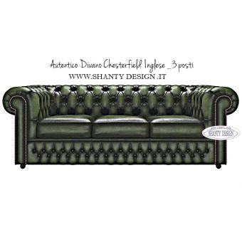 Divano Chesterfield in pelle Vintage ROMA VERDE