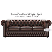 Divano Chesterfield in pelle Vintage ROMA MARRONE BROWN