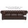 Divano Chesterfield 3 posti vera pelle shabby chic e vintage modello Roma Marrone Brown online