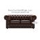 Divano Chesterfield 2 posti vera pelle invecchiata inglese vintage modello Roma MARRONE BROWN