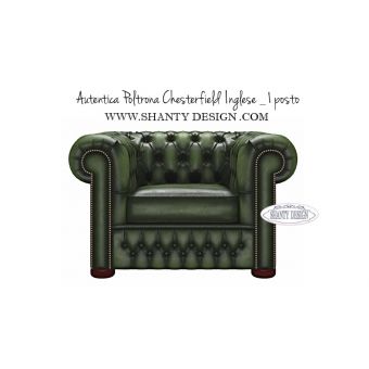 Poltrona Chesterfield in pelle Vintage ROMA VERDE