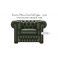 Poltrona Chesterfield 1 posto in vera pelle autentico inglese vintage shabby modello Roma Verde Antico online.