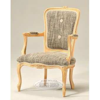 poltroncina poltrona da salotto shabby chic in legno country decapato ed imbottitura in lino provenzale online.