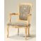 poltroncina poltrona da salotto shabby chic in legno country decapato ed imbottitura in lino provenzale online.