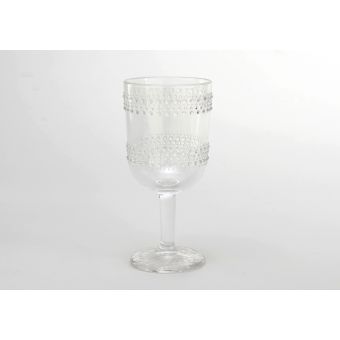 bicchiere vino calice in vetro satinato stile provenzale con decori shabby chic in vendita online
