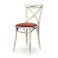 sedia ROMA 6 in legno bianco decape con schienale a croce e seduta imbottita  per bar ristoranti contract shabby chic online