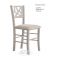 Sedia ROMA 15 in legno traforato in stile vintage retrò bianca con seduta imbottita per ristoranti bar provenzale online