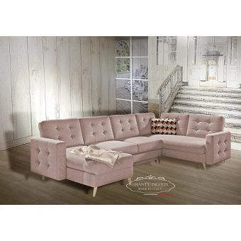 Divano 4 posti SHABBY SCANDI 2  con doppia penisola e chaise longue 