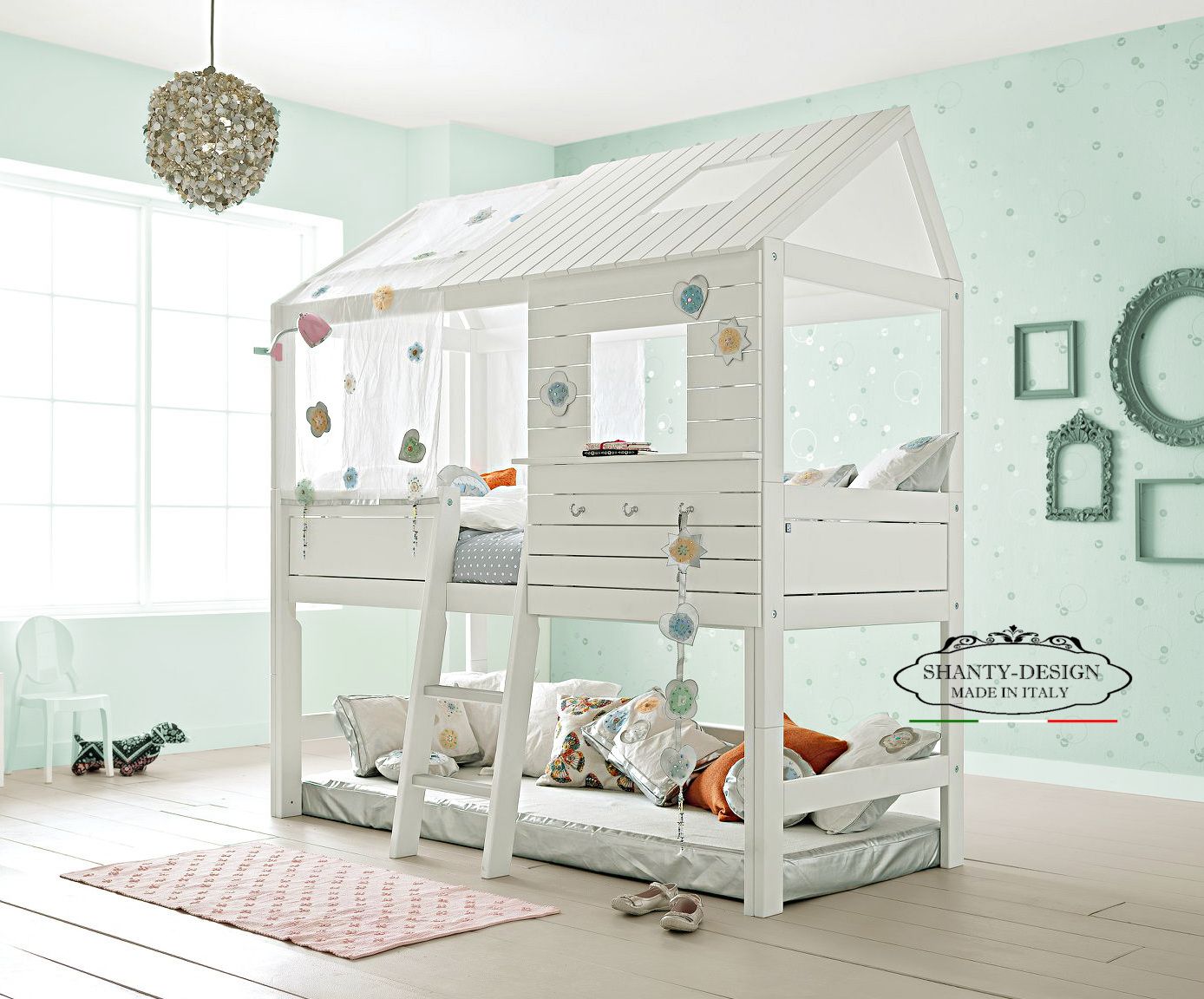 Cameretta Bambini Montessori 2 Stile Nordico Con Letto Castello Camerette Bambini Shabby Chic