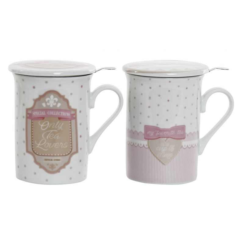 Set 2 Tazze INFUSIONI VINTAGE C Shabby Chic Bicchieri - Mug - Tazze