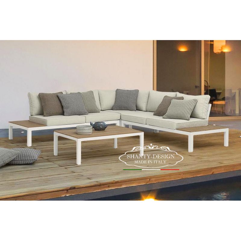 Tavolino da caffè in legno per divano salotto giardino Terrazzo Verde Shabby 