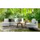 Divano in rattan giardino shabby bianco con chaise lounge ed salotto angolare da esterno ROMA 7