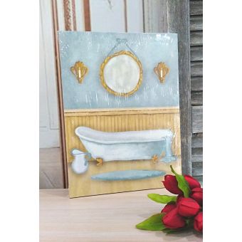 Quadro Bagno dipinto su tela Country Chic ROMA 2