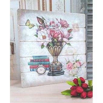 Quadro per Cucina dipinto su legno Shabby Chic ROMA 5