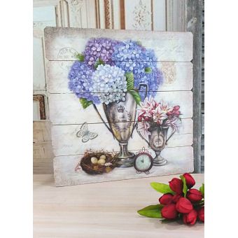 quadro per soggiorno shabby dipinto su legno a doghe in stile country chic e provenzale online roma 4