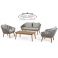 salotto da terrazzo stile moderno con divano e poltrona in legno da esterno country chic online ROMA 8