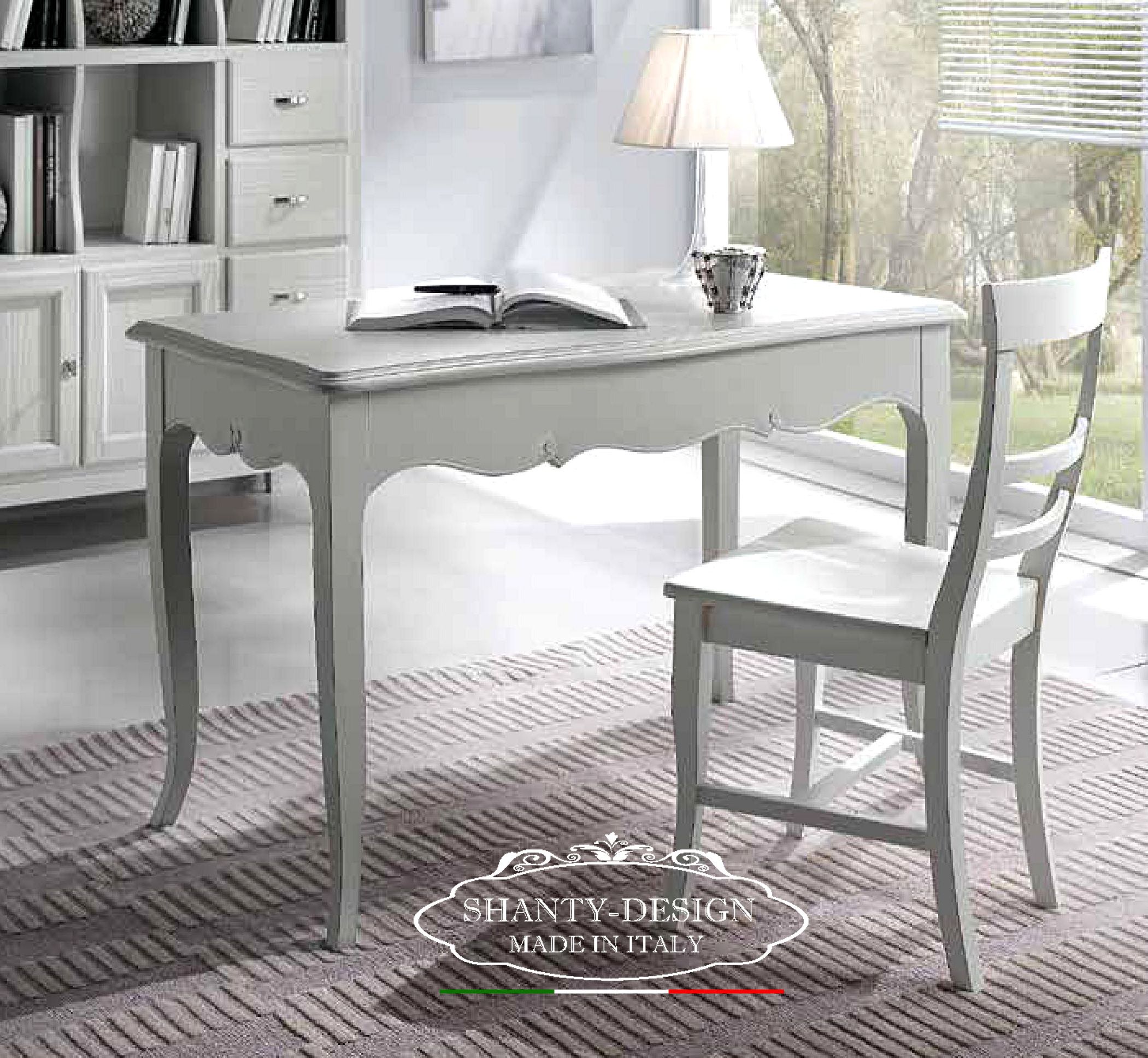 Shabby Chic Scrivania Bianca In Legno SU MISURA- Scrivanie