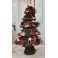 albero di natale tartan in stile shabby e decorazioni albero  natalizio rosso in tessuto online (1)