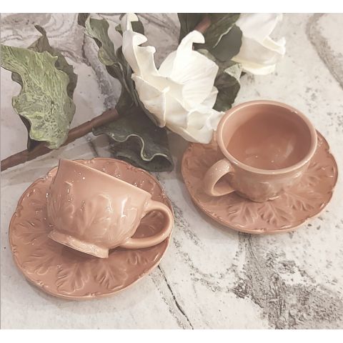 Tazza caffè rosa antico Country Chic in ceramica ROMA 3