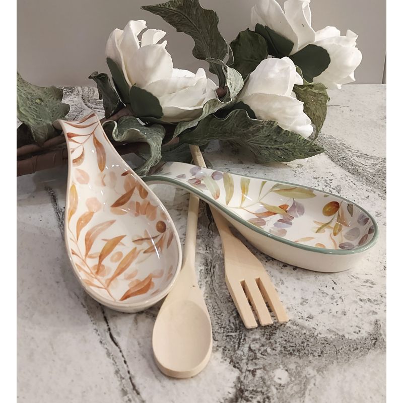 POGGIA MESTOLO 23 cm POGGIAMESTOLO POSATE CUCINA CERAMICA FIORI FIORE  RUSTICO EUR 4,99 - PicClick IT