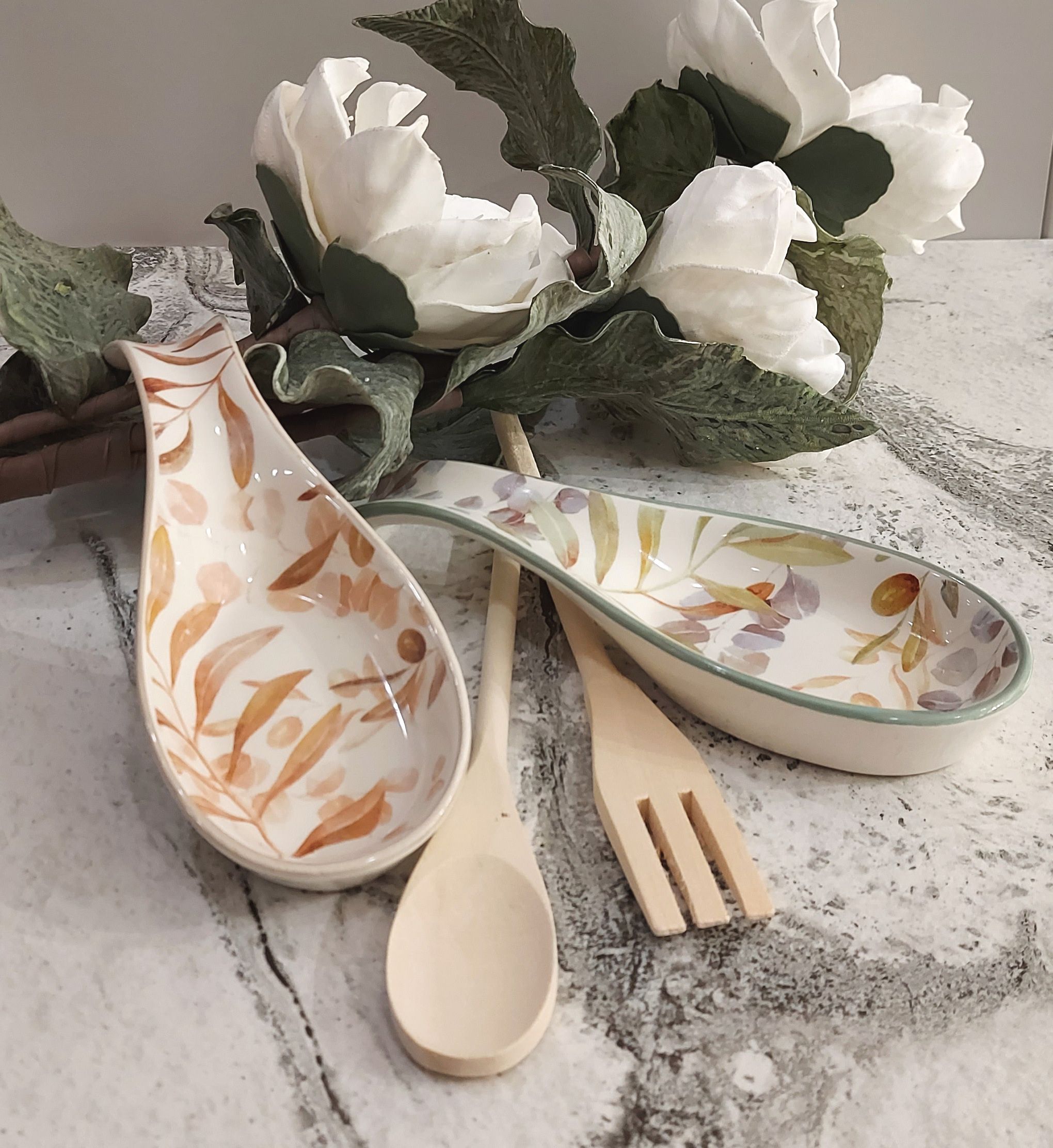 Poggiamestolo in Ceramica per Posate e Mestoli Tri-coastal design Soho Boho Accessori da Cucina Colorati 
