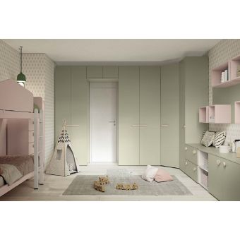 cameretta per bambini stile scandinavo con armadio e cabina su misura shabby online roma