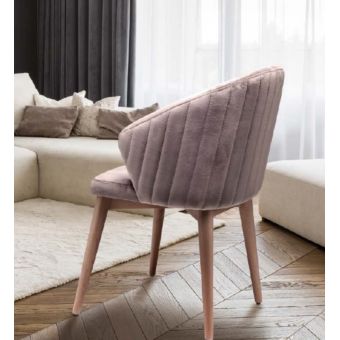Sedia Poltroncina in Velluto Sabbia stile Moderno Contemporaneo VENEZIA 4 per cucina e sala da pranzo stile shabby