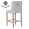 sgabello in stile shabby country chic in tessuto capitonnè grigio chiaro e legno massello stile provenzale online roma  