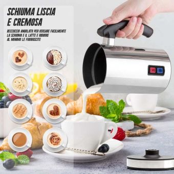 Montalatte per Cappuccino 3 in 1 con Schiumatore Caldo / Freddo Elettrico per Caffè e Latte Macchiato